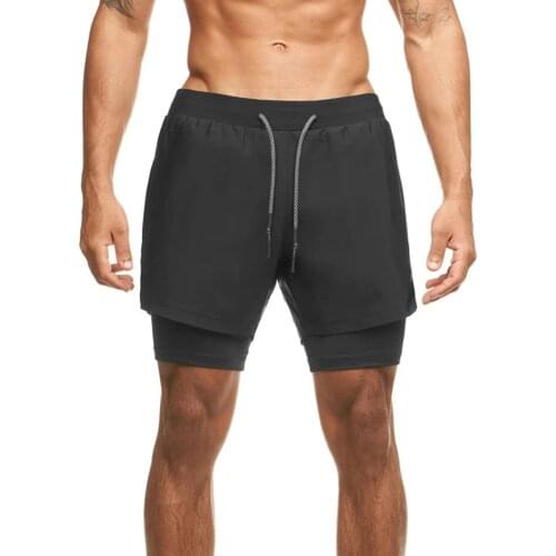 2021 Running Shorts Male Gym Mens Shorts Crossfit 2 IN 1 Sport Shorts Homme Fitness Basketball Jogging Short Pants Bodybuilding