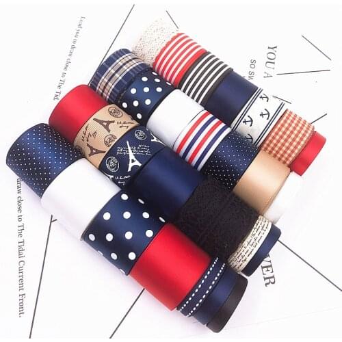 New Ocean Series 28 YDS Mixed 28 Style Hand Diy Hair Accessory Material Accessories Bow Hairpin Cotton Lace Printe Ribbon set