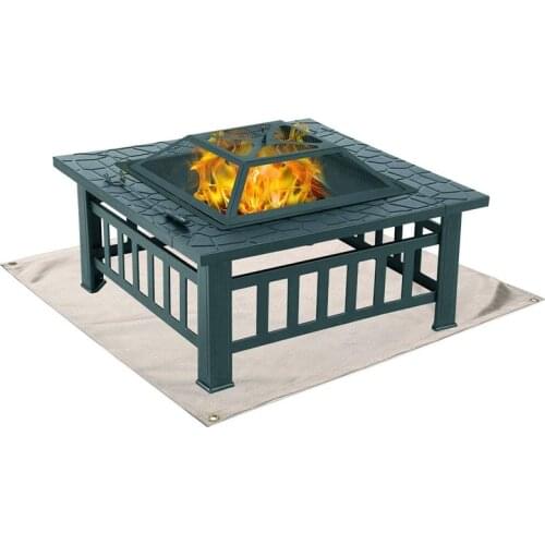 1Pcs Fire Pit Mat Grill Mat For Ground Patio Deck Lawn Outdoor or Campsite Protection Ember Mat Fireproof Insulation Pad