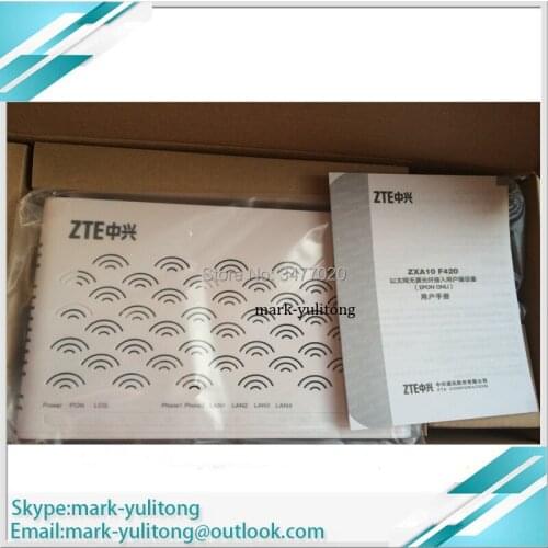 ZTE ZXHN F420 EPON optical network ONU V5.0 with 4 internet 2 phone port English