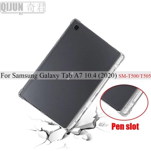 Tablet case for Samsung Galaxy Tab A7 10.4" 2020 TPU Airbag cover Transparent protection Pen slot for capa card SM-T500 SM-T505