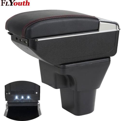 Armrest Box For Hyundai Accent 2006-2011 USB Charging LED Light Car Arm Rest Rotatable Centre Console Storage Box Car-Styling