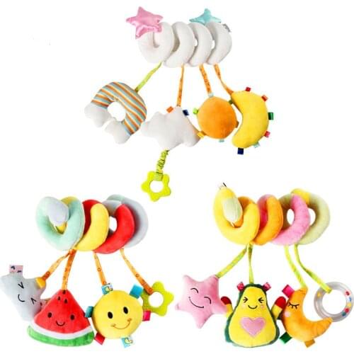 Baby Rattles Mobile Soft Baby toys for baby 0-12 month Towel Bed Bell Cute Animal Newborn Baby Stroller Cartoon Fruit