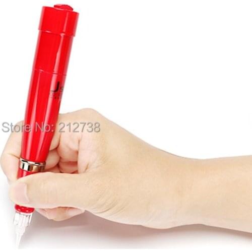 Professional New JS Colour Red Professional Micro Needles Machine Charging plug-in dual Permanent Makeup machine Pen
