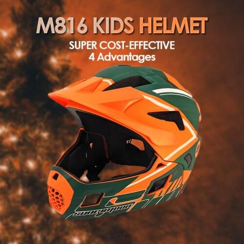 Profession 2In1 Detachable Full Face Childrens Sport Bicycle Helmet With Tail Light MTB Mountain Road casco bicicleta ciclismo