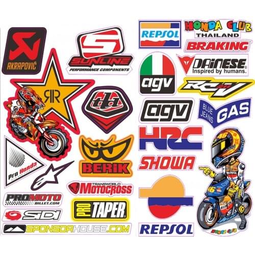2pcs PVC Waterproof Stickers And Decals For Motorcycles Electric Cars Auto Parts Stickers Helmets Decals Decoration Products