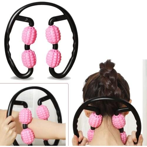 Women Yoga Massage Roller Rodillo Pilates Yoga U Shape Trigger Point for Arm Leg Neck Muscle Tissue Fitness Gym Pilates 4 Wheel