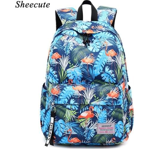 Fashion Backpack Children School Bags Light Student Backpack Travel Bag Cartoon Flamingo Printing Kids Backpack Girls School Bag