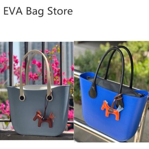 Silicone Rubber Totes O Rubber Bags String Bag Rope PU Leather Beach Handbag Waterproof 2021