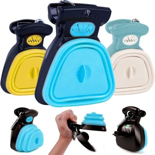 Foldable Dog Pooper Scooper Travel Pet Pooper Scooper Poop Bag Dispenser Excreta Cleaner Animal Waste Poop Picker Pet Products