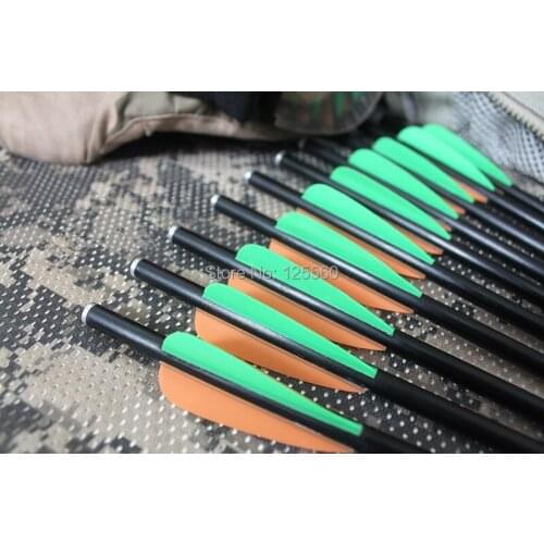 24 pieces 13" fiberglass arrow 8031 flat nock changeable field point Crossbow Bolt archery bow hunting