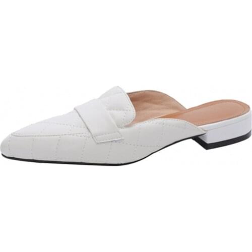 Women Concise Slippers Solid Sewing Flat Shoes Soft and Comfortable For Spring Summer Covered Toe Slippers