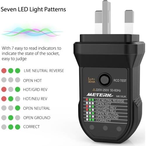 Electric Socket Tester Automatic Neutral Wire Testing Circuit Polarity Detector Wall Plug Breaker Finder Electric Leakage Test