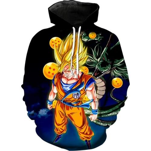 New Mens Hoodies goku Print Funny Male Tops Autumn Man Sweatshirts Homme Streetwear Men Clothing Casual Pullovers hoody Unisex