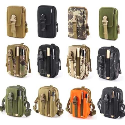 Universal 6.5'' Camouflage Multifunctional Canvas Mobile phone bag outdoor Traval Bag for Men Man Waist Belt Phone pouch Holder