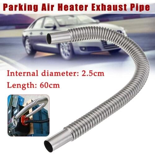 Autoleader 60cm 2.5cm Stainless Steel Exhaust Pipe For Car Parking Air Heater Tank Diesels Gas Vent Hose for Hose Accessories