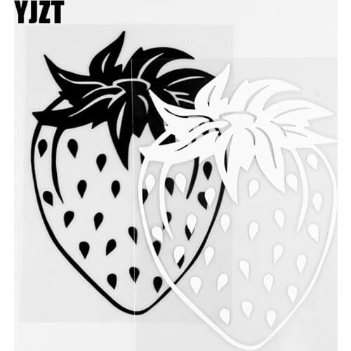 YJZT 9×13CM Strawberry Fruit Car Stickers Berry Garden Vinyl Decal Car Window Decor Black / Silver 10A-0720