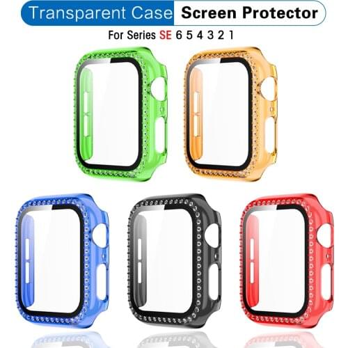 Screen Protector PC Bumper Case for Apple watch series 6 SE 5 4 3 Cover Transparent Screen Protector for iWatch 4 3 44MM 42mm