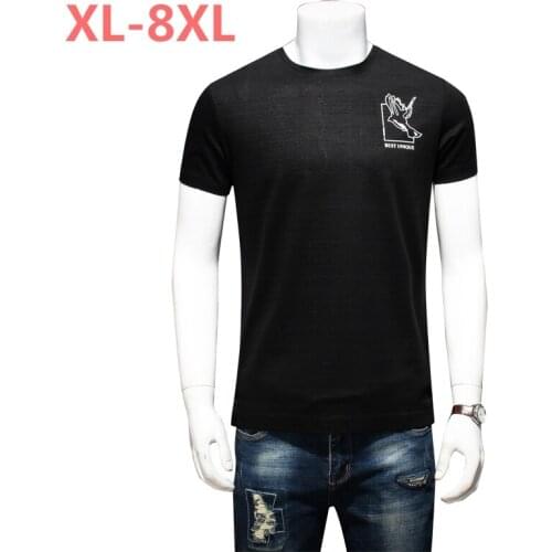 10XL 8XL 6XL 5XL 4X Summer Mens Fashion T Shirts Print Black gray Brand Clothing Mans Short Sleeve Slim T-Shirts Plus Size Tees