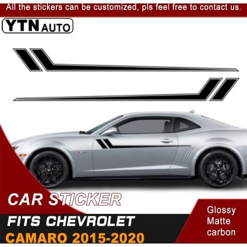 2 Pcs Car Decals For Chevrolet Camaro 2015 2016 2017 2018 2019 2020 Car Side Stickers Body Decals Sticker Stripes Car Decoration