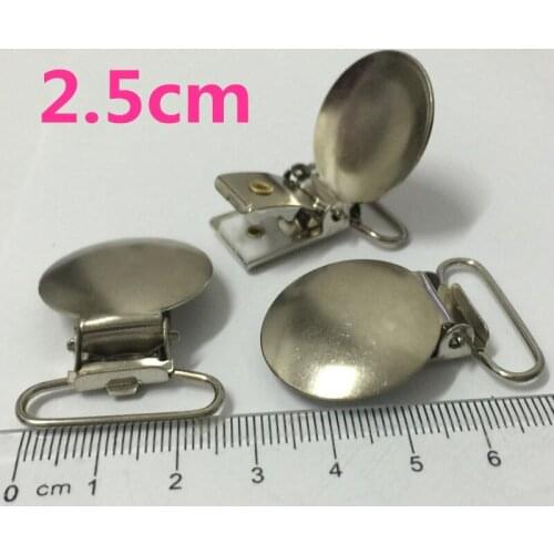 20Pcs Metal Round Suspender Paci Pacifier Holder Webbing Ribbon Mitten Clip Hook 2.5cm