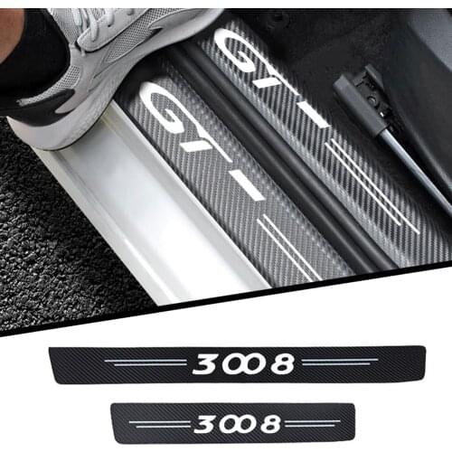 4pcs Cloth fiber Car threshold protect Car sticker car accessories interior decoration for Peugeot 3008 GT