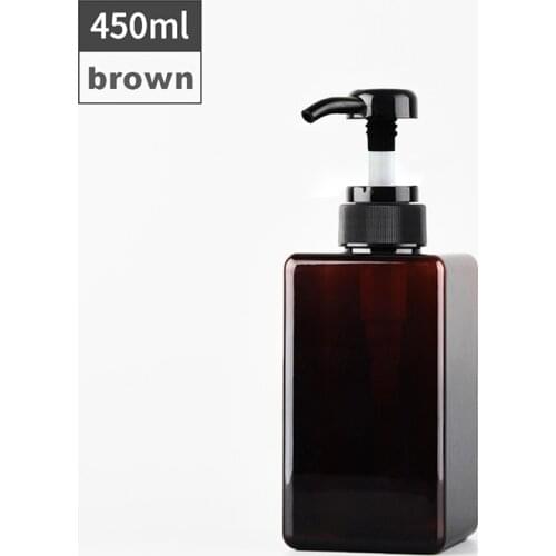 450ML Empty Pump Dispensers 2/4PCS Refillable Square Bathroom Pump Bottle Essential Oils Lotion Shampoo Shower Gel Dispenser