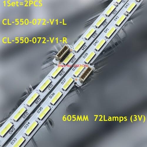 605MM LED Backlight Strip 72 Lamp For Philip 55"TV CL-550-072-V1-L CL-550-072-V1-R 11800822 LK10024666-AO 55PUS71010A L42F1600E