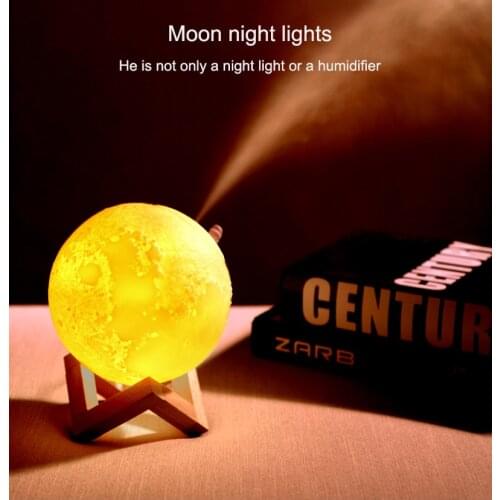 880ML Air Humidifier Purifier Moon Lamp Moonlight Humidifiers Night Light USB Charging Air Humidifier Mist Maker For Room