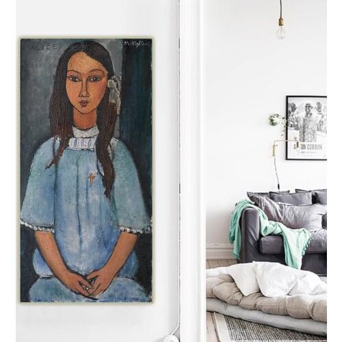 Amedeo Modigliani《Alice》Canvas Oil Painting Artwork Aesthetic Poster Picture Wall Hanging Decor Home Living Room Decoration