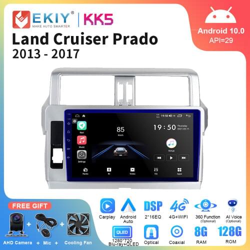 EKIY Android 10 Car Radio For Toyota Land Cruiser 2013-2017 GPS Navigation Carplay Stereo Smart Audio Video Multimedia Player