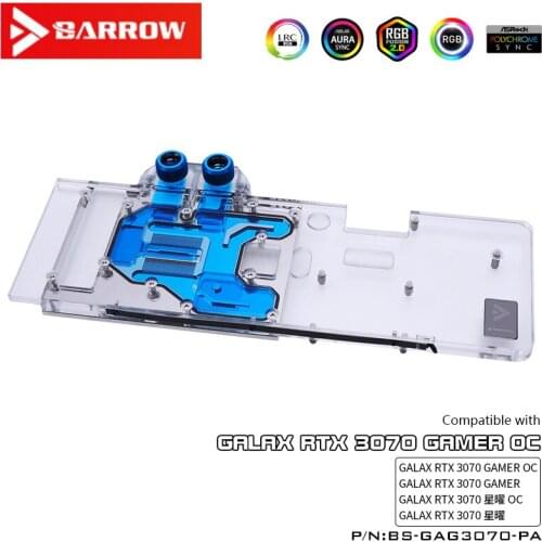 Barrow LRC2.0 full coverage GPU Water Block for GALAX 3070 GAMER OC Aurora BS-GAG3070-PA