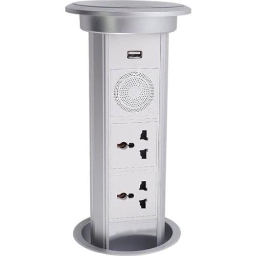 Tuya WIFI App Control Wireless charger Smart Lifting Electric Socket 2 universal power outlets bluetooth speaker USB Charging