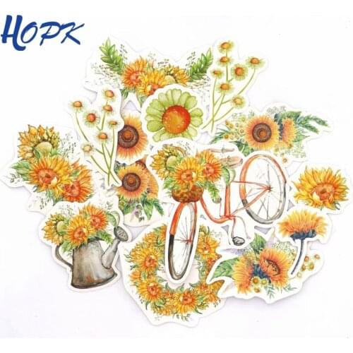 14Pcs/pack Garden Flowers Decorative Sticker for Diary Journal Scrapbooking Stick Label Deco Paper Stickers Kids Stationery