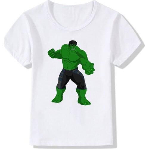Disney Marvel Kids T-Shirt The Avengers Hulk Print T Shirts Boys Girls Summer Clothes Tops Children Casual Costumes Baby Tees