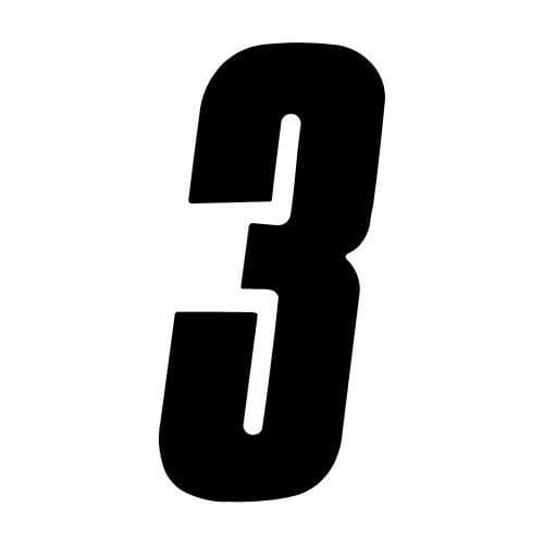 Race Number 3 racing numbers decals motocross off road baja mx