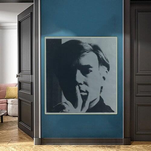 Holover Andy Warhol Canvas Oil Painting"Self Portrait.1966"Pop Art Avant-garde Visual Art Aesthetic Poster Home Room Decoration