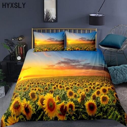 Sunflower Sea Sunset Bedding Set For Bedroom Quilt Decor Flower Design Duvet Cover Comforter With Pillowcases 220X240 / 200X200