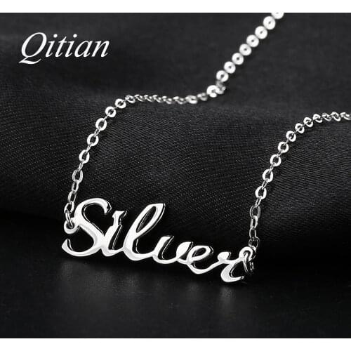 Pendant 925 Sterling Silver Name Necklace Custom Old English Arabic Necklaces For Women DIY Personalized Jewelry Dropshipping