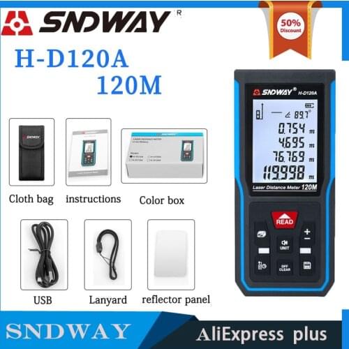 SNDWAY Laser Distance Meter Digital Rangefinder 120m 100m 70m 50m Laser Distance Measurer Electronic Level Ruler Range Finder