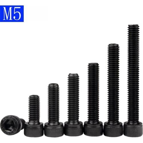 M5 - 0.8 5mm Black 12.9 Grade Alloy Steel Allen Hex Socket Cap Head Screw DIN 912 Bolts