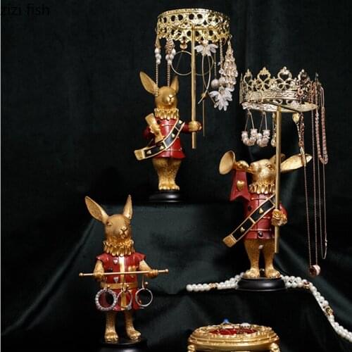 Metal Rabbit Jewelry Rack Display Stand Necklace Earrings Storage Rack Decorative Ornaments Storage Holders Decorative Frame