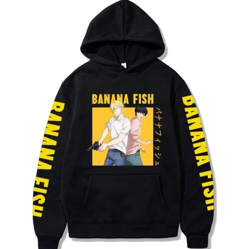 Banana Fish Hoodies Sweatshirt Pullover Fashion Designer Streetwear Men Autumn Hip Hop Hoodie Pullover