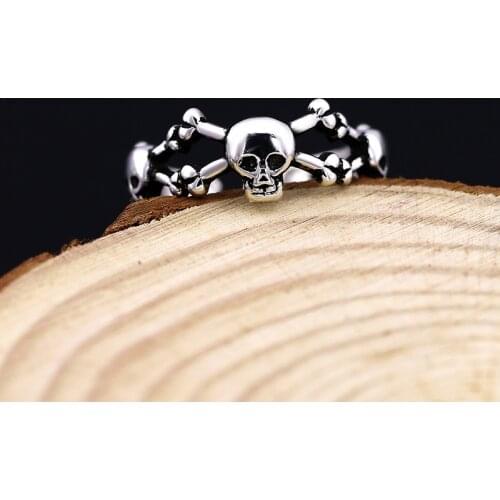 Personality Opening Adjustable Size Skull Ring For Men and Women Punk Style Hip Hop Skeleton Male Female Fashion Jewelry