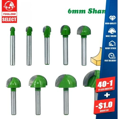 FGHGF 5pcs/4pcs 6mm Shank Ball Nose Milling Cutter Set Mill Round Router Bits Carbide CNC Core Tools