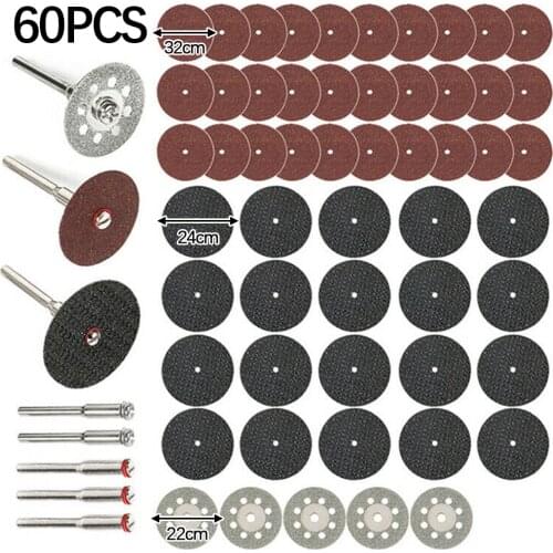 60pcs Diamond Saw Blade Set Mini Circular Saw Blade For Dremel Rotary Tools Resin Cut-Off Wheels Diamond Cutting Discs
