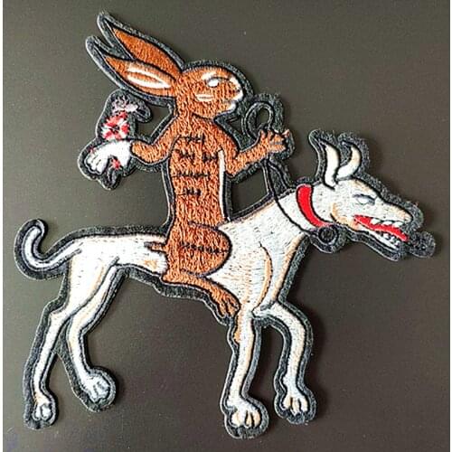Clothing diy embroidery punk patch deal with it 158mm rabbit dog biker patches for clothes flower stickers fabric free shipping