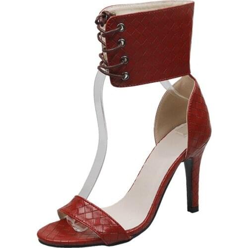 New Fashion Women Sandals Open Toe Summer Shoes Female Big Size High Heel Sandals Thin Heel Women For Party Wedding