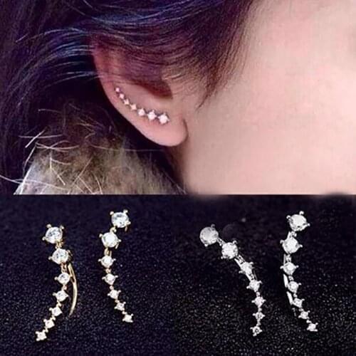 New Fashion Ladies Crystal Snow Flake Earing Bijoux Splinter Stud Earrings For Women Wedding Jewelry Earrings Wholesale