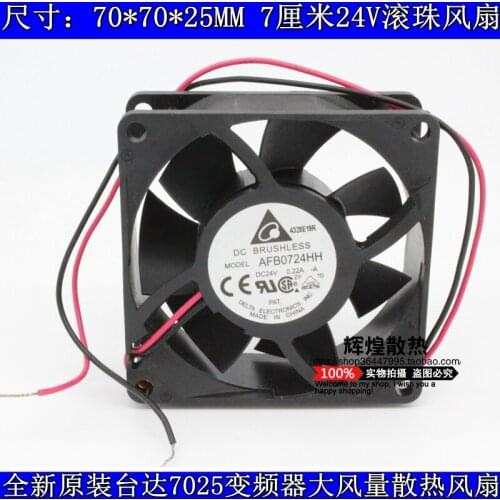 Brand new DELTA AFB0724HH 7CM 7025 24V 0.22A 3PIN Frequency converter cooling fan